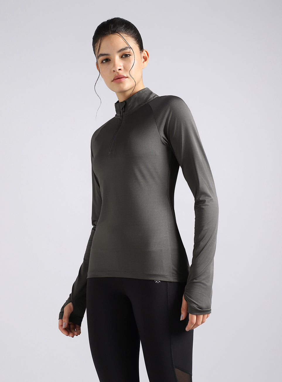 Women's Dark Grey After Dark Full Sleeve Running T-shirt