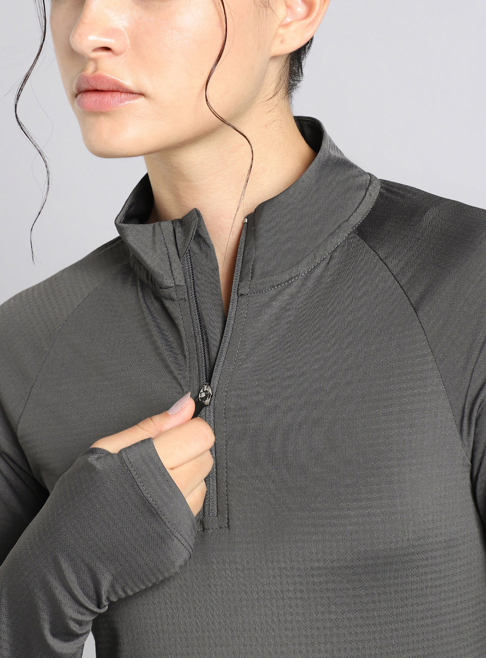 Women's Dark Grey After Dark Full Sleeve Running T-shirt