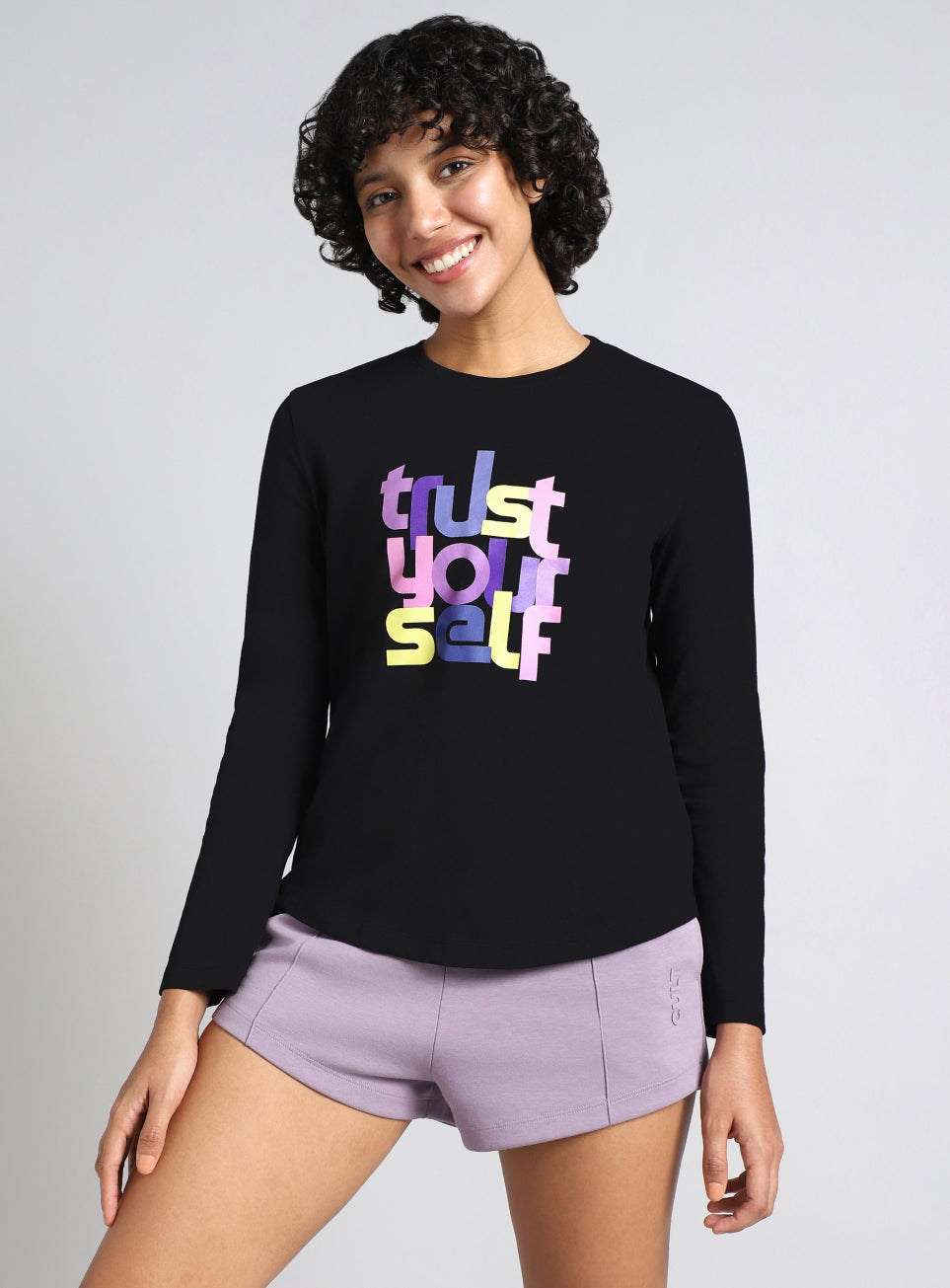 Women's Black Trust Yourself Graphic T-shirt