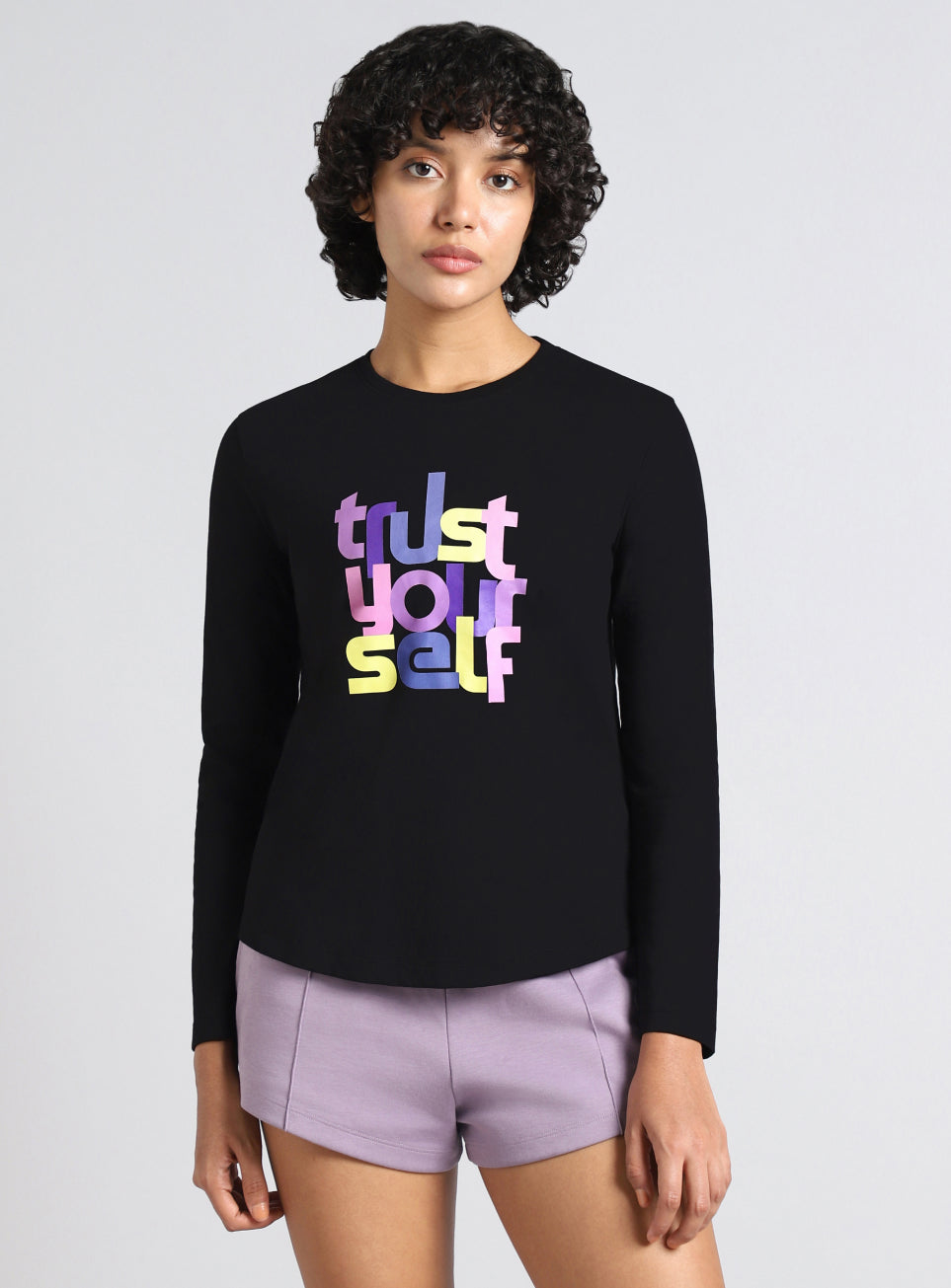 Women's Black Trust Yourself Graphic T-shirt