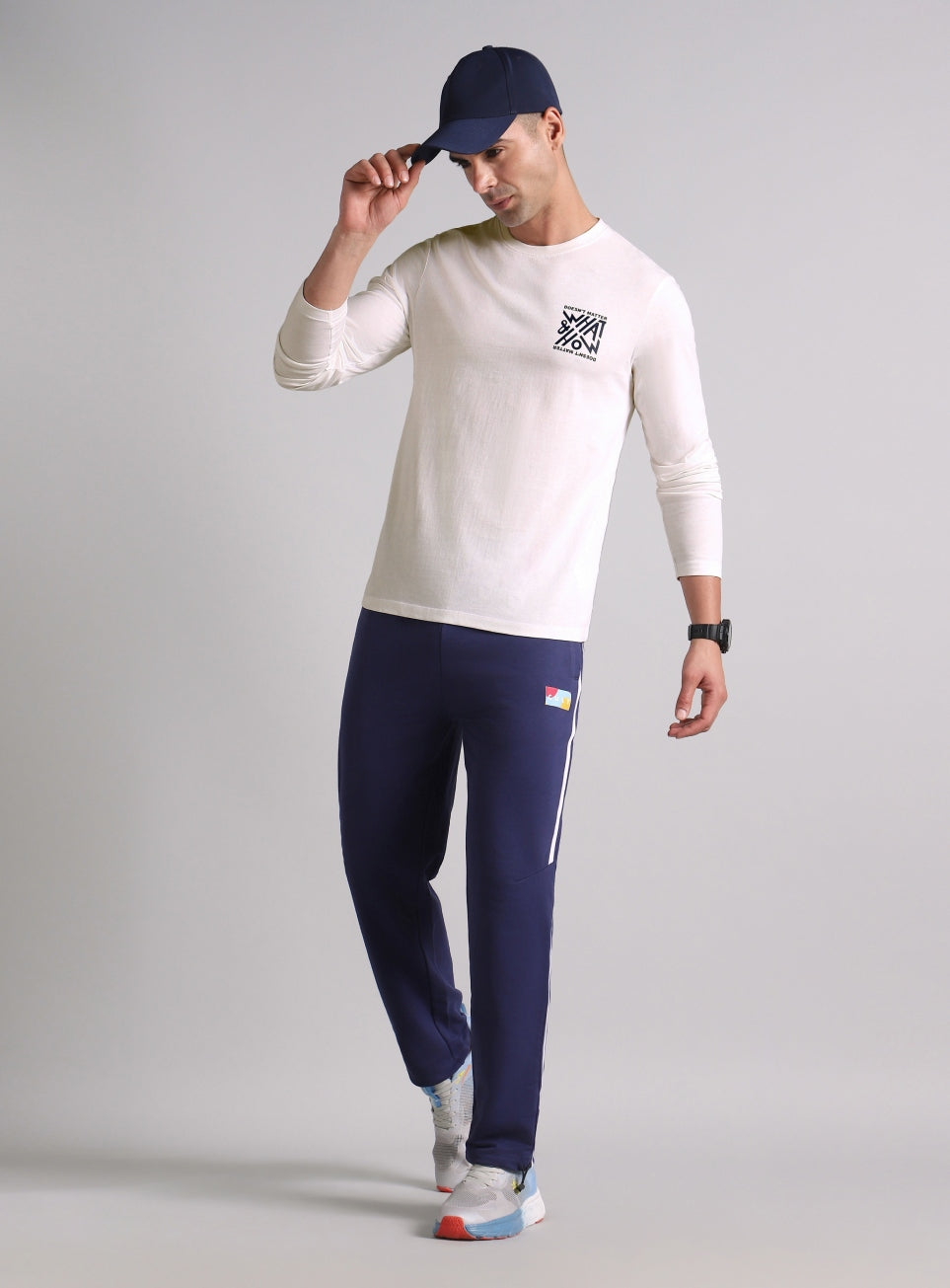 Men's White Cult Graphic Full Sleeve T-shirt