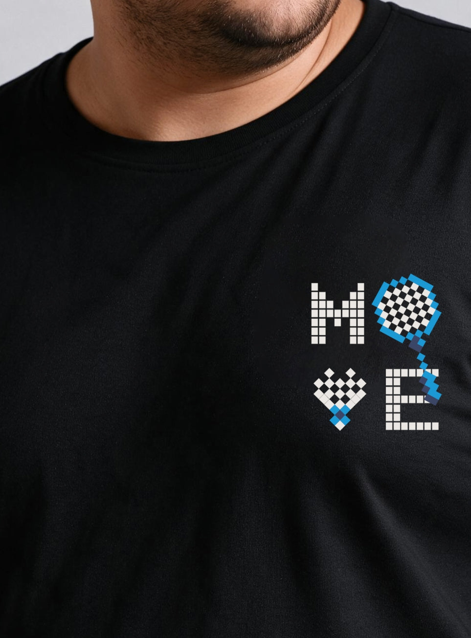 Men's Black Move print Full sleeve Plus size T-shirt