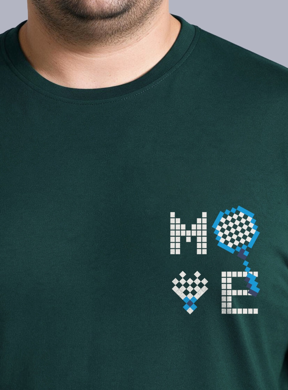 Men's Sea Green Move print Full sleeve Plus size T-shirt