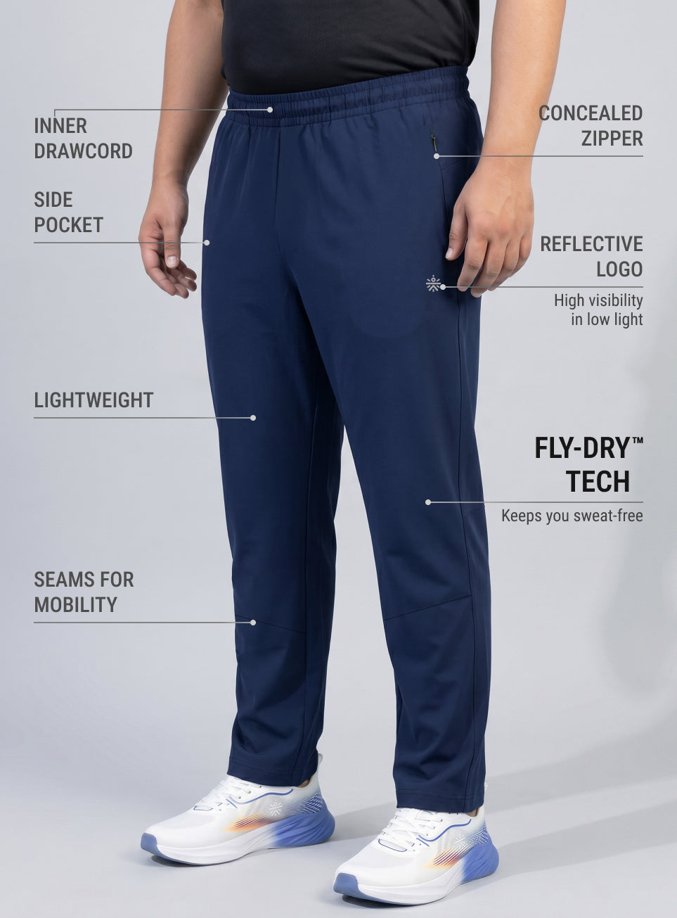 Men's Navy Runner's Essential Plus Size Trackpants