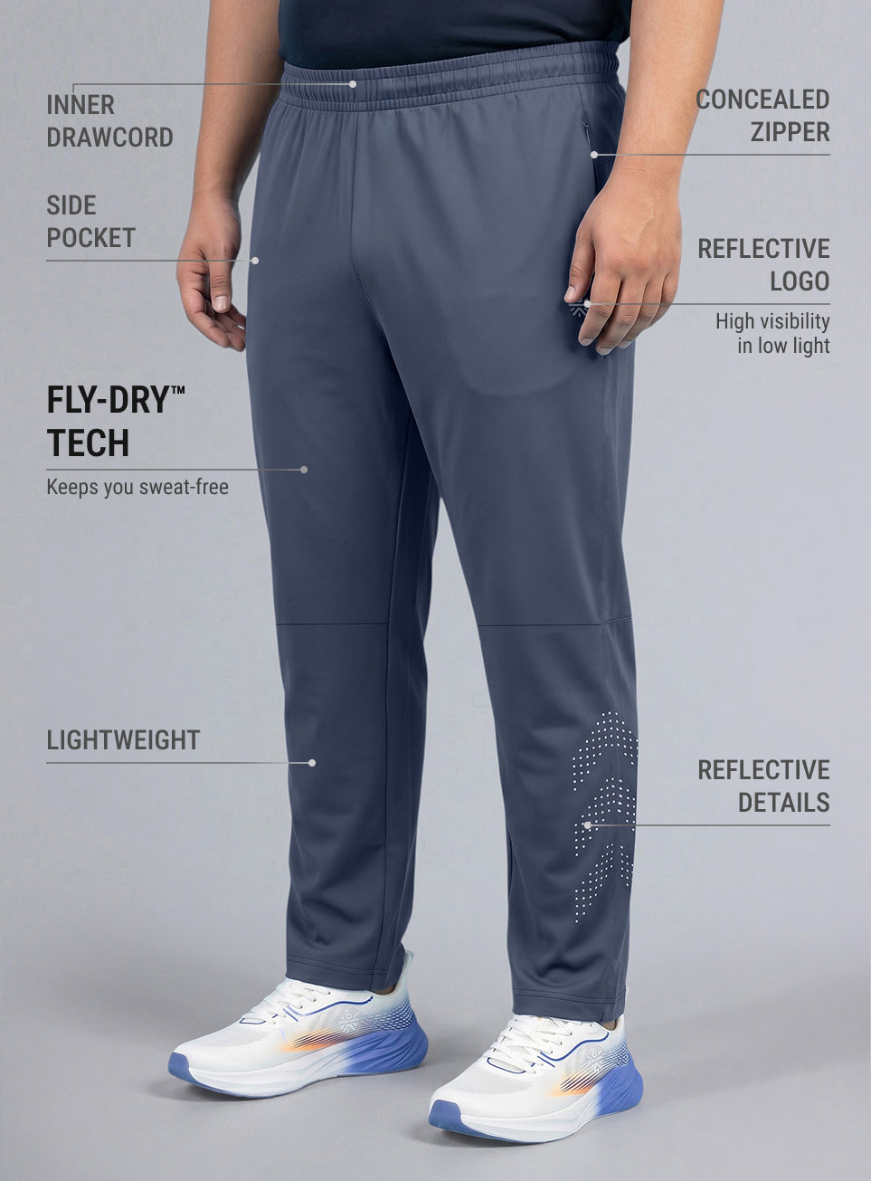 Men's Blue Ultimate Running Plus Size Trackpants