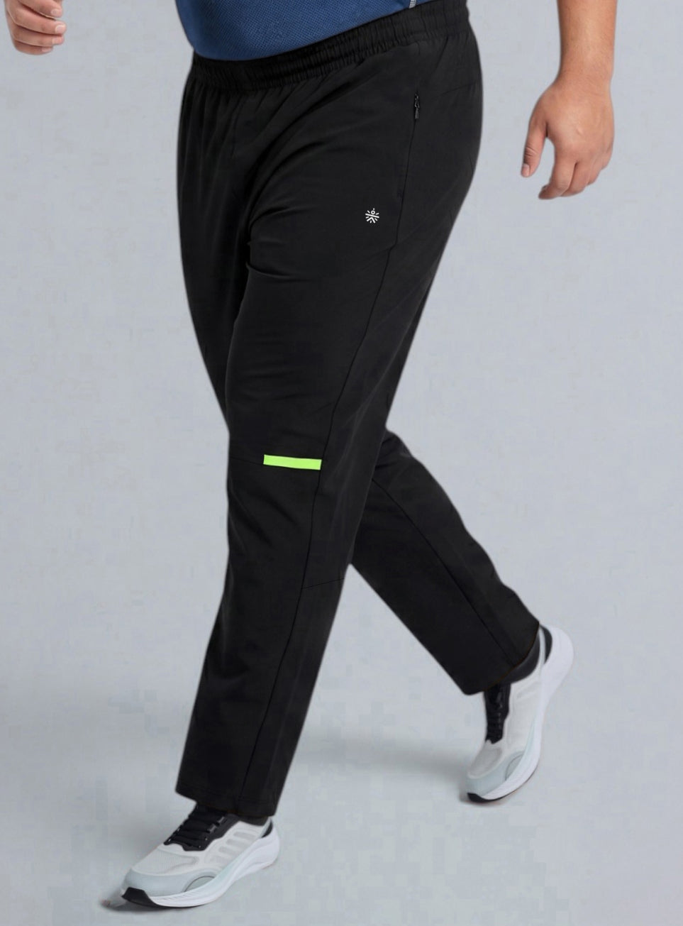 Men's Black High Impact Plus Size Running Trackpants