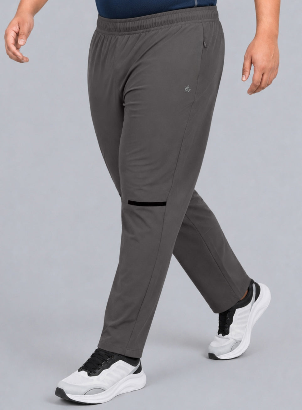 Men's Grey High Impact Plus Size Running Trackpants