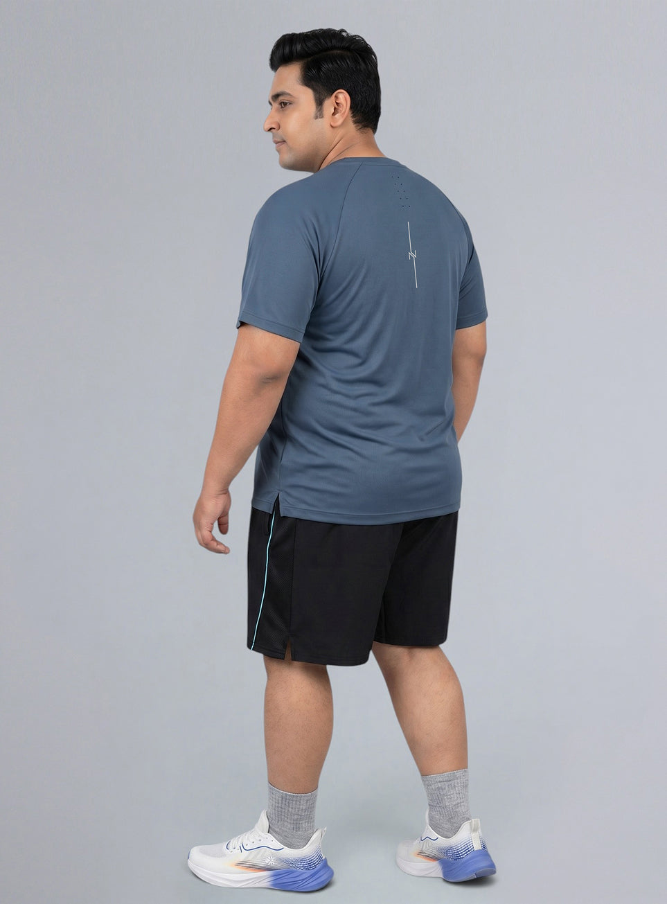 Men's Blue Plus Size Pro Run Athlete T-shirt