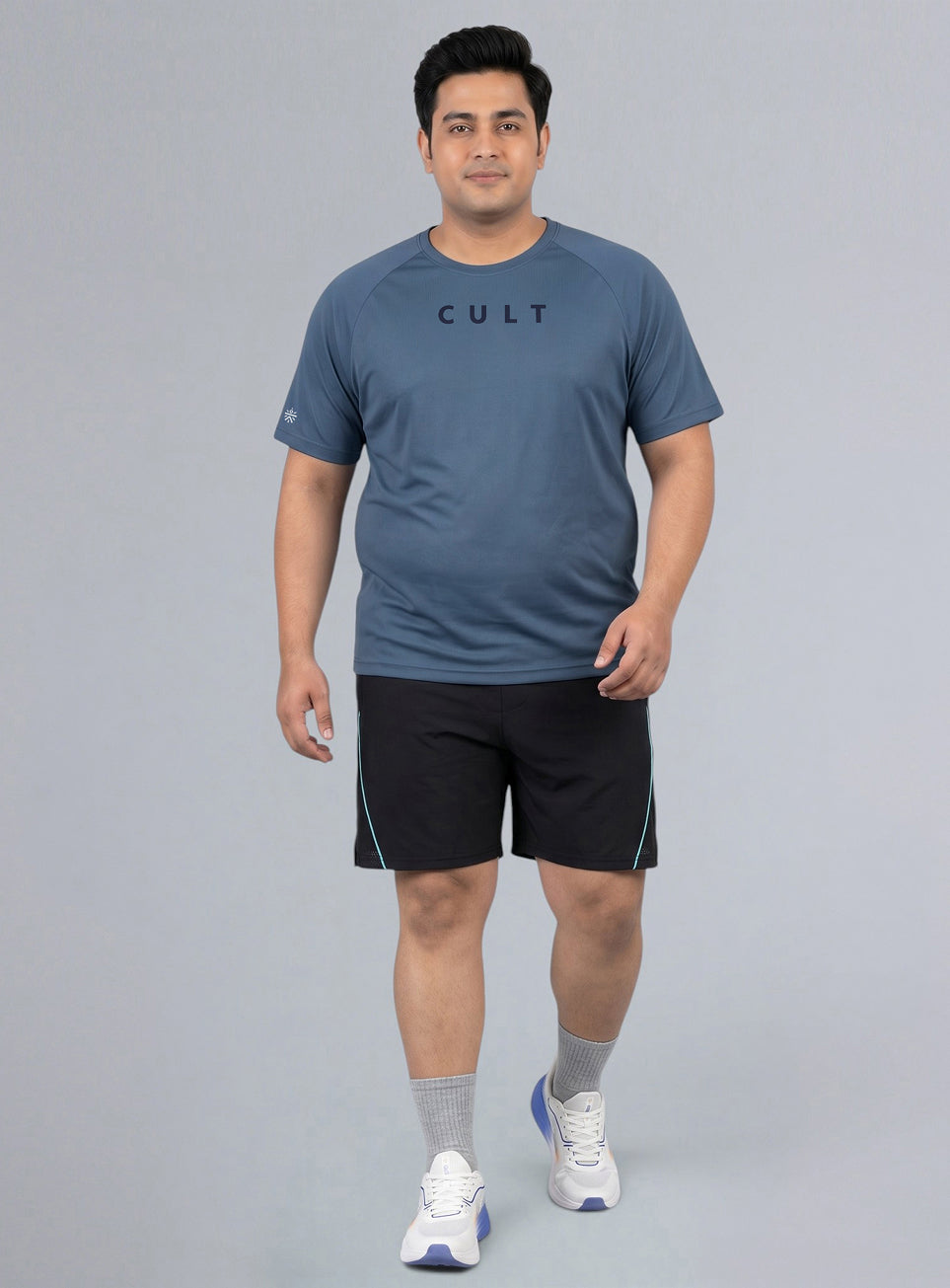 Men's Blue Plus Size Pro Run Athlete T-shirt
