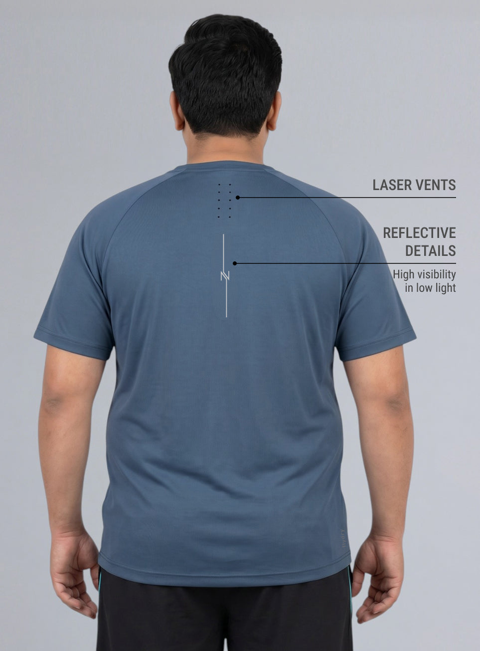 Men's Blue Plus Size Pro Run Athlete T-shirt