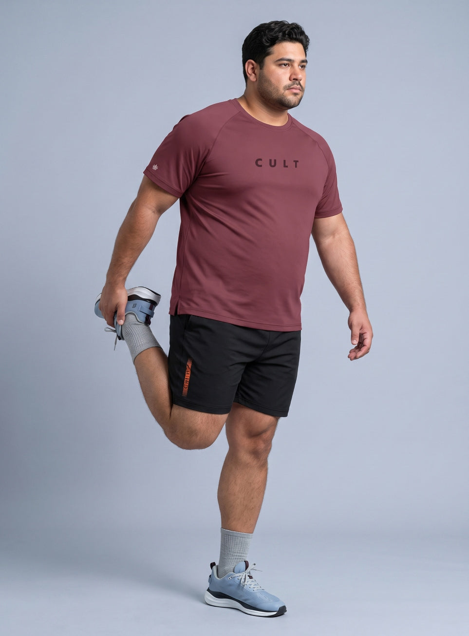 Men's Maroon Plus Size Pro Run Athlete T-shirt