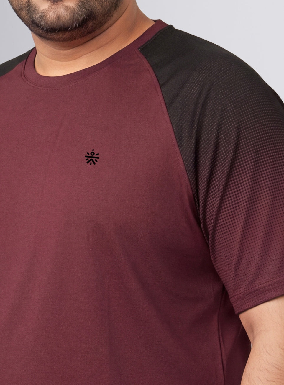 Men's Maroon Power Pop Training Plus Size T-shirt