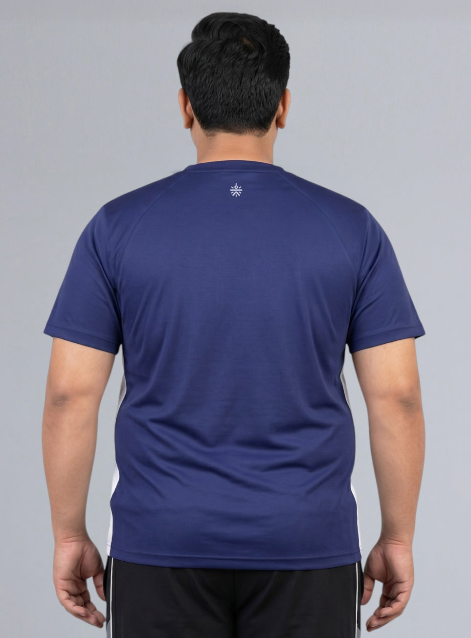 Men's Purple Panelled Performance Plus Size T-shirt