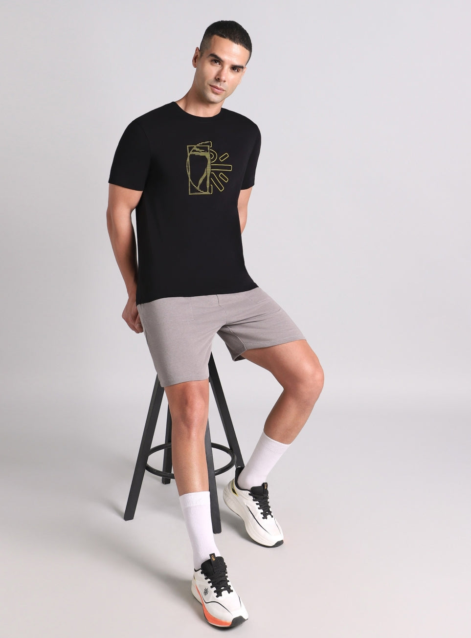 Men's Black V-Man Cult Graphic T-shirt