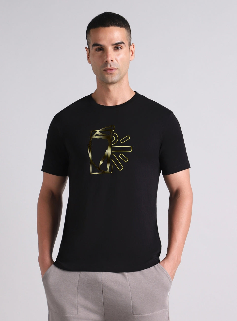 Men's Black V-Man Cult Graphic T-shirt