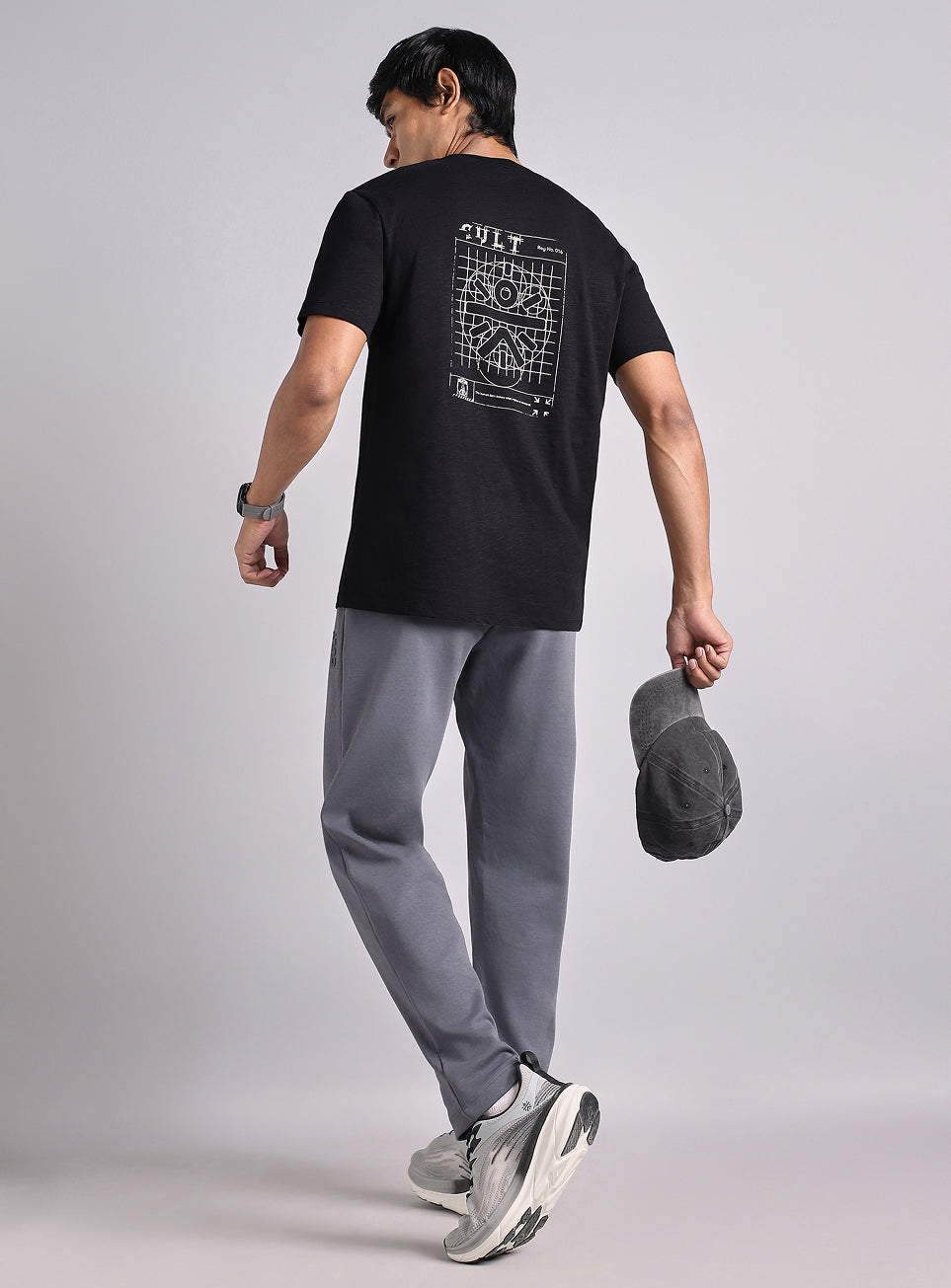 Men's Black Logo Mania Back Print Tshirt