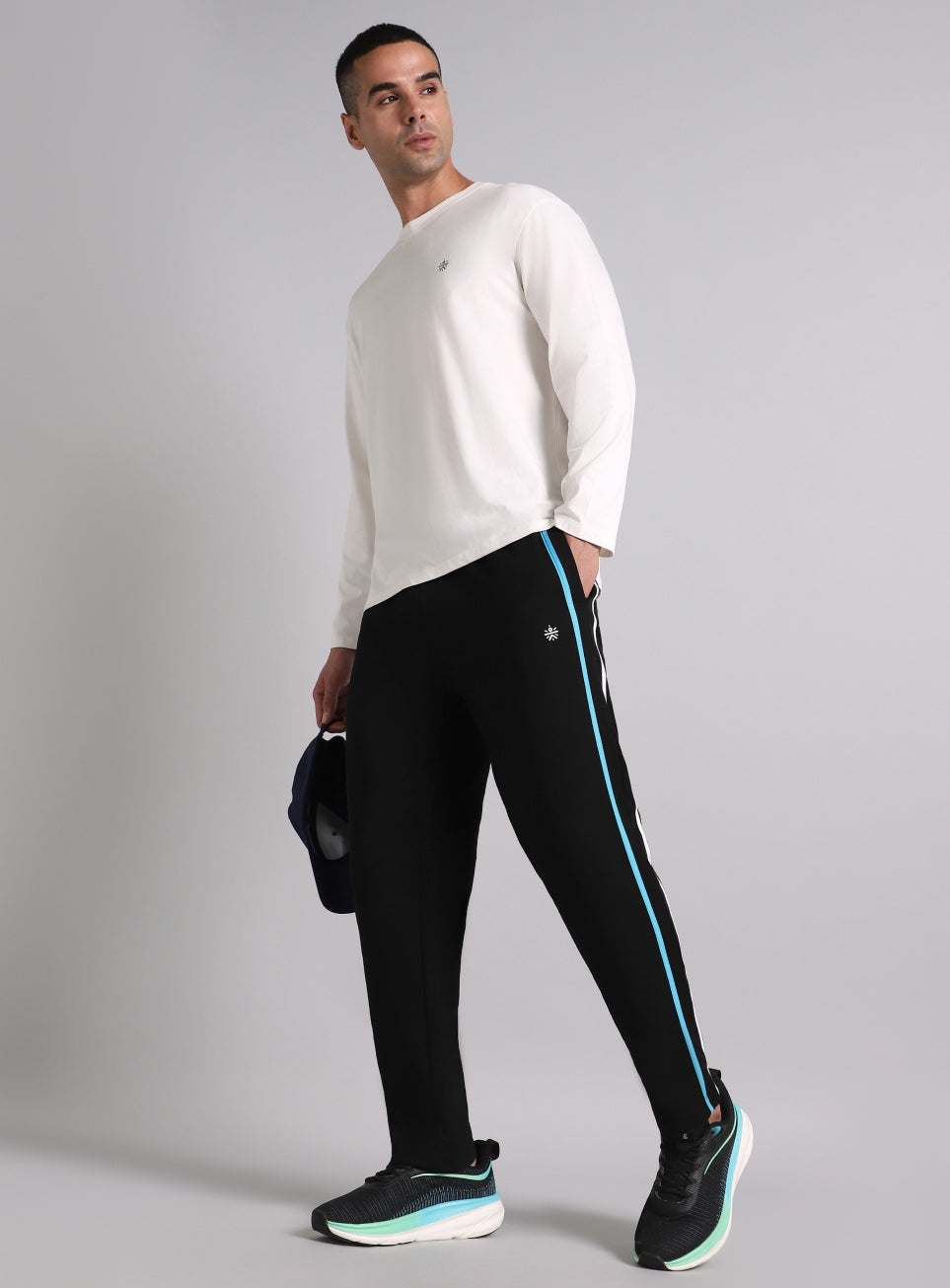 Men's Black Contrast playday Trackpant