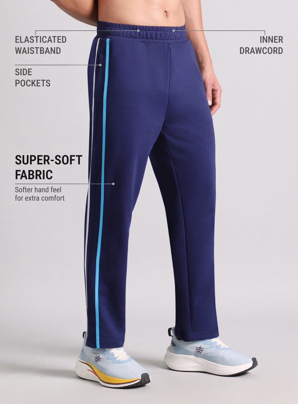 Men's Navy Contrast playday Trackpant