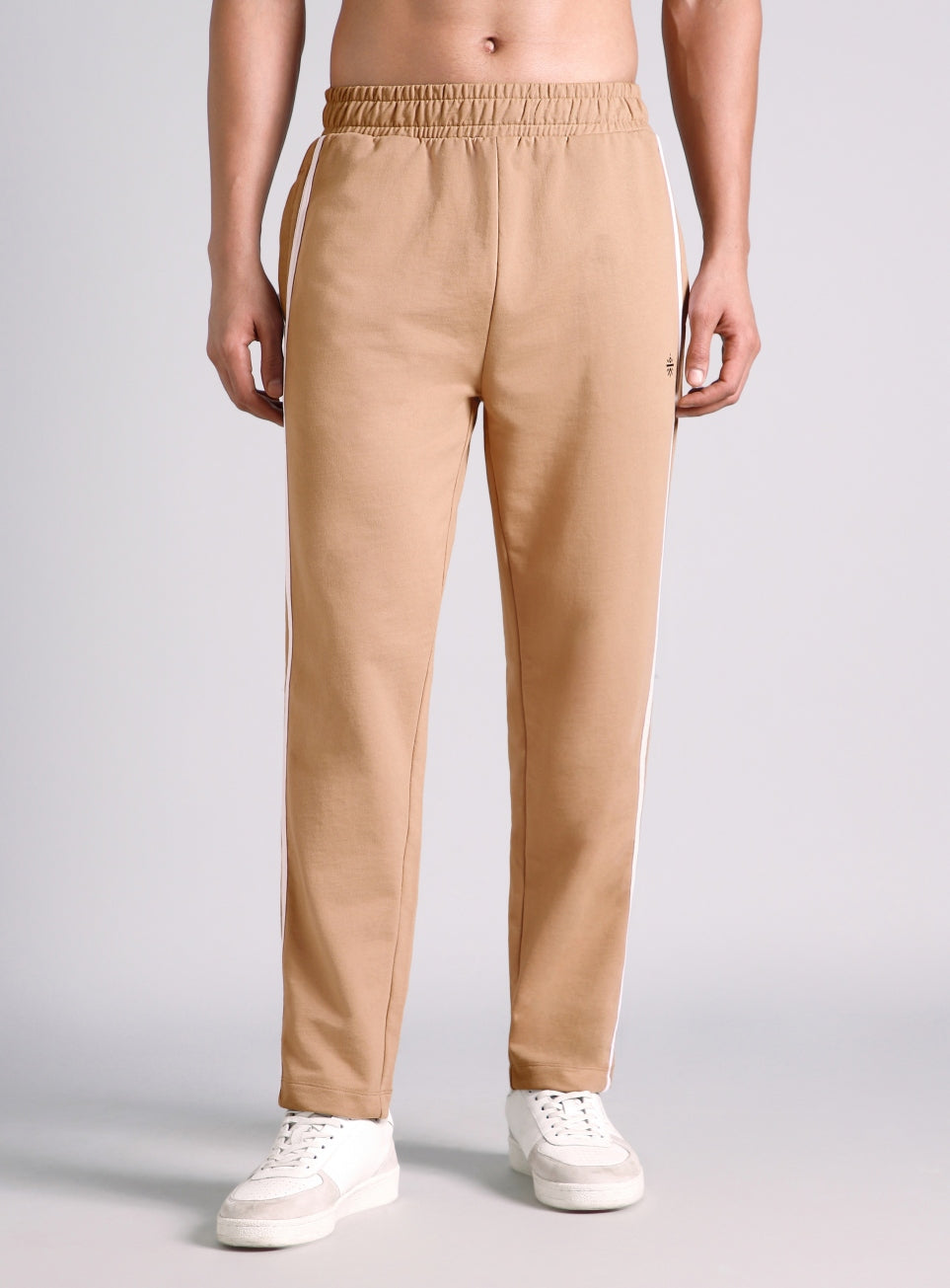 Men's Beige Contrast Playday Trackpants