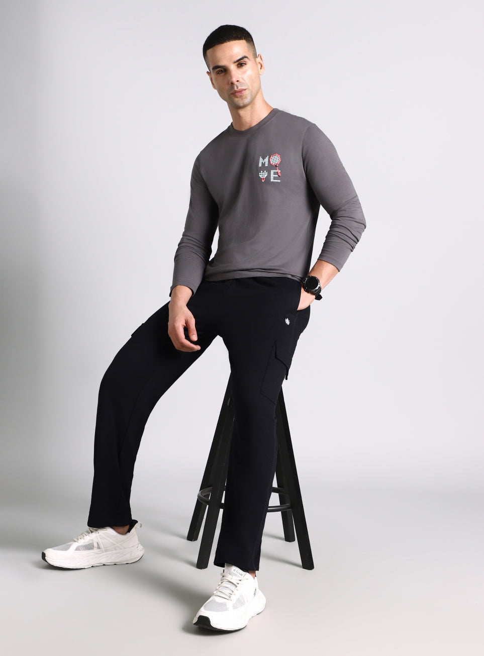Men's Black Play In-Out Trackpants