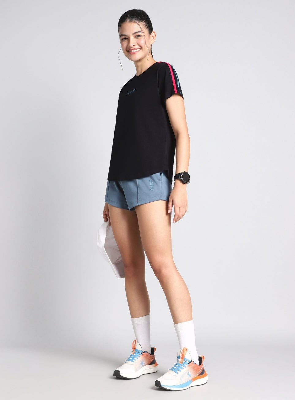 Women's Black Sporty T-shirt