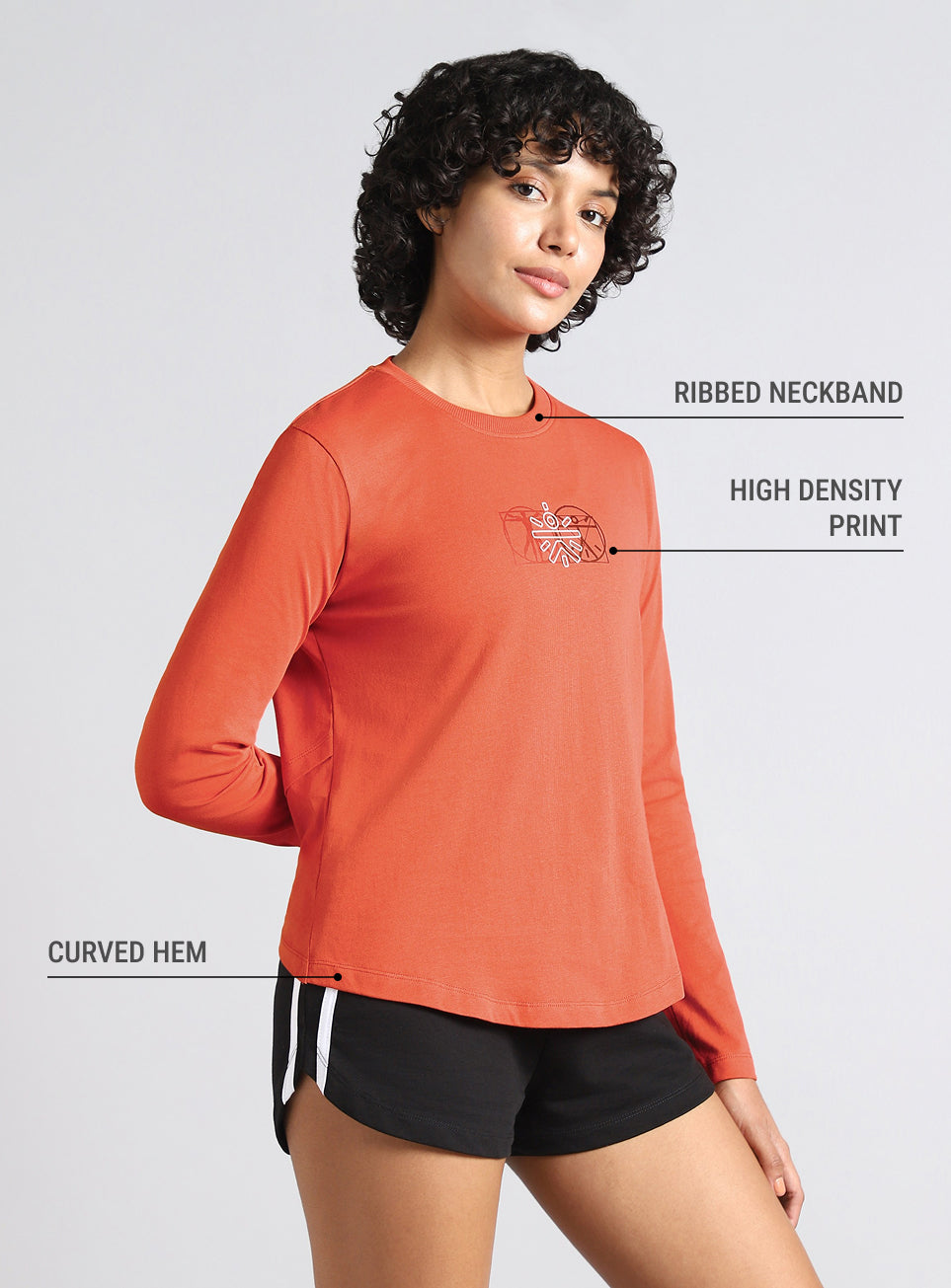 Women's Orange Cult Logomanaia Full Sleeve T-shirt