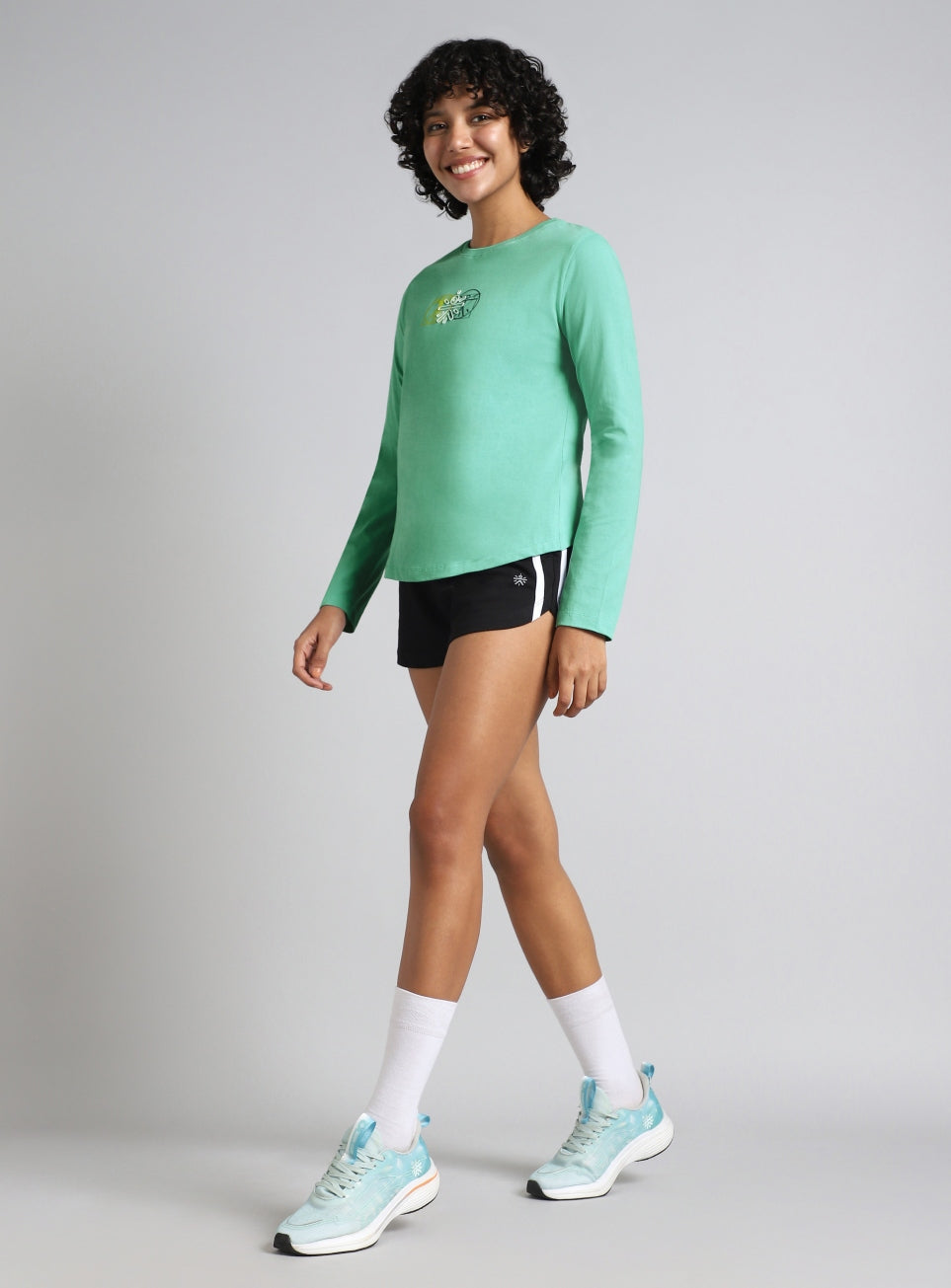 Women's Green Cult Logomanaia Full Sleeve T-shirt