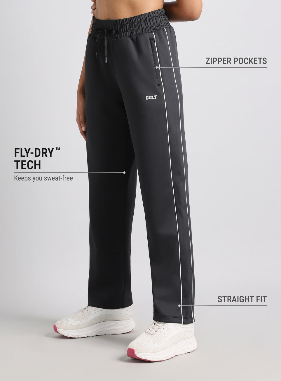 Women's Black Combat Pro Training Trackpants