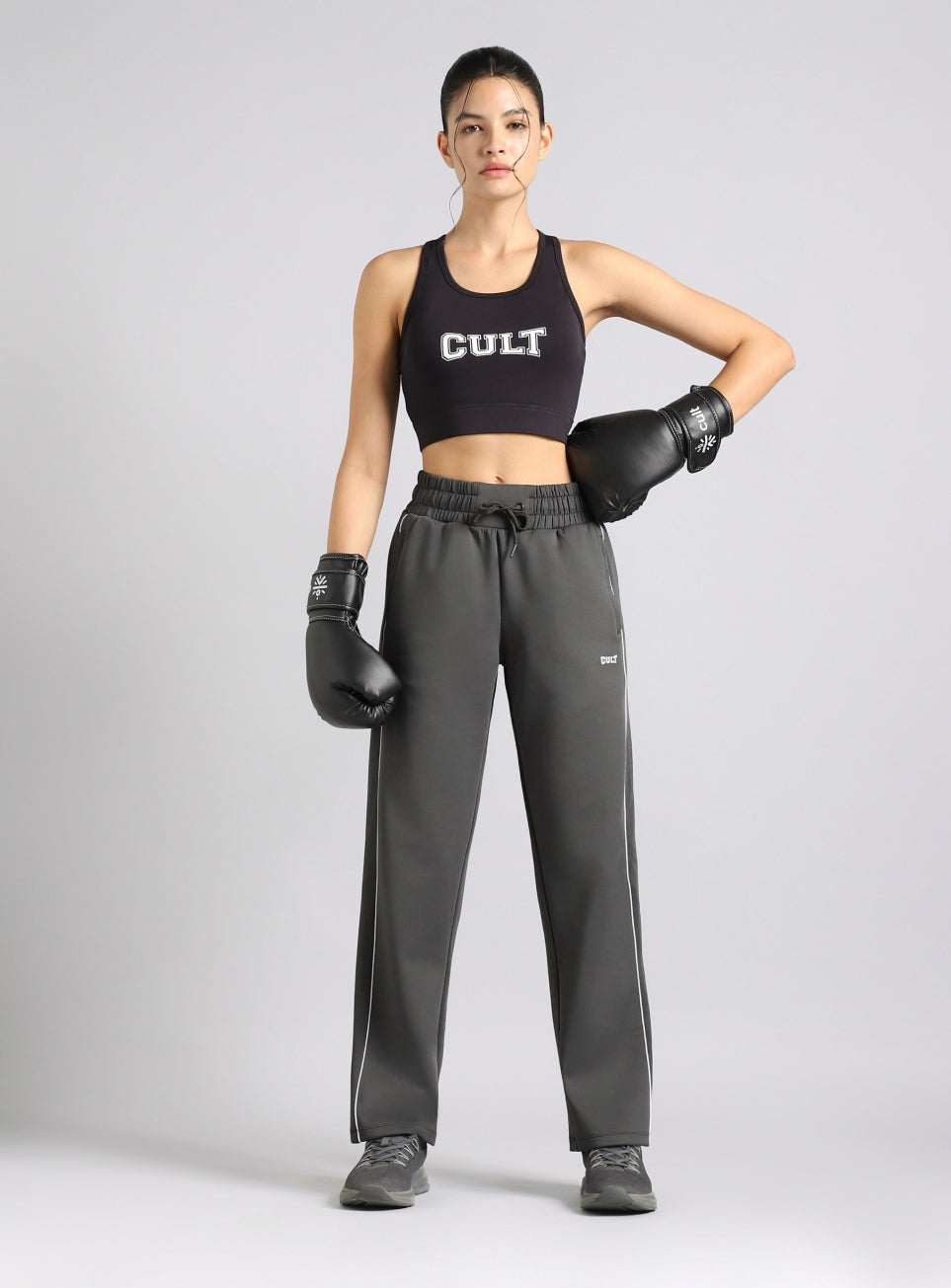 Women's Grey Combat Pro Training Trackpants