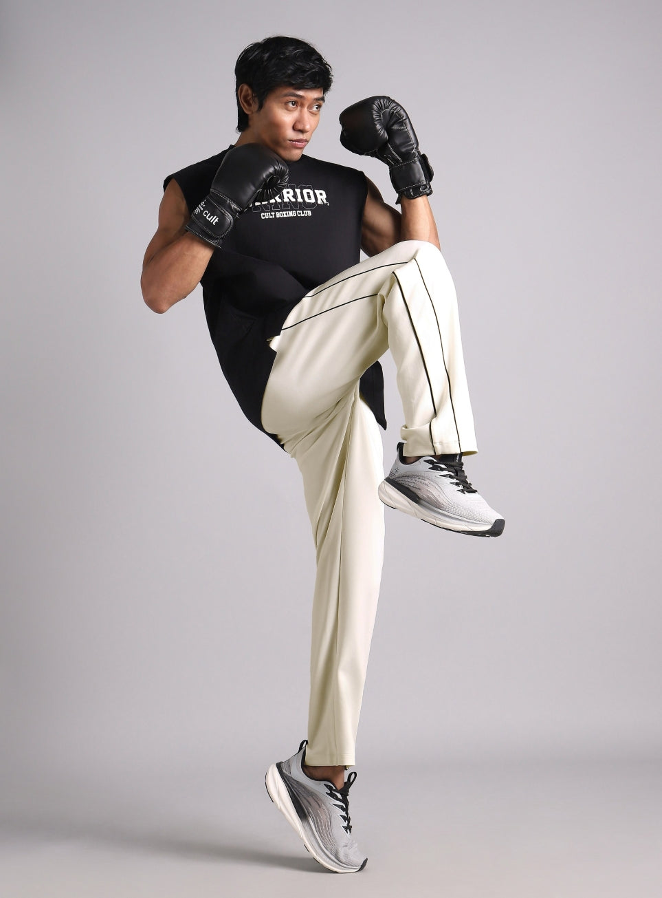 Men's True White Combat Straight Fit Trackpants
