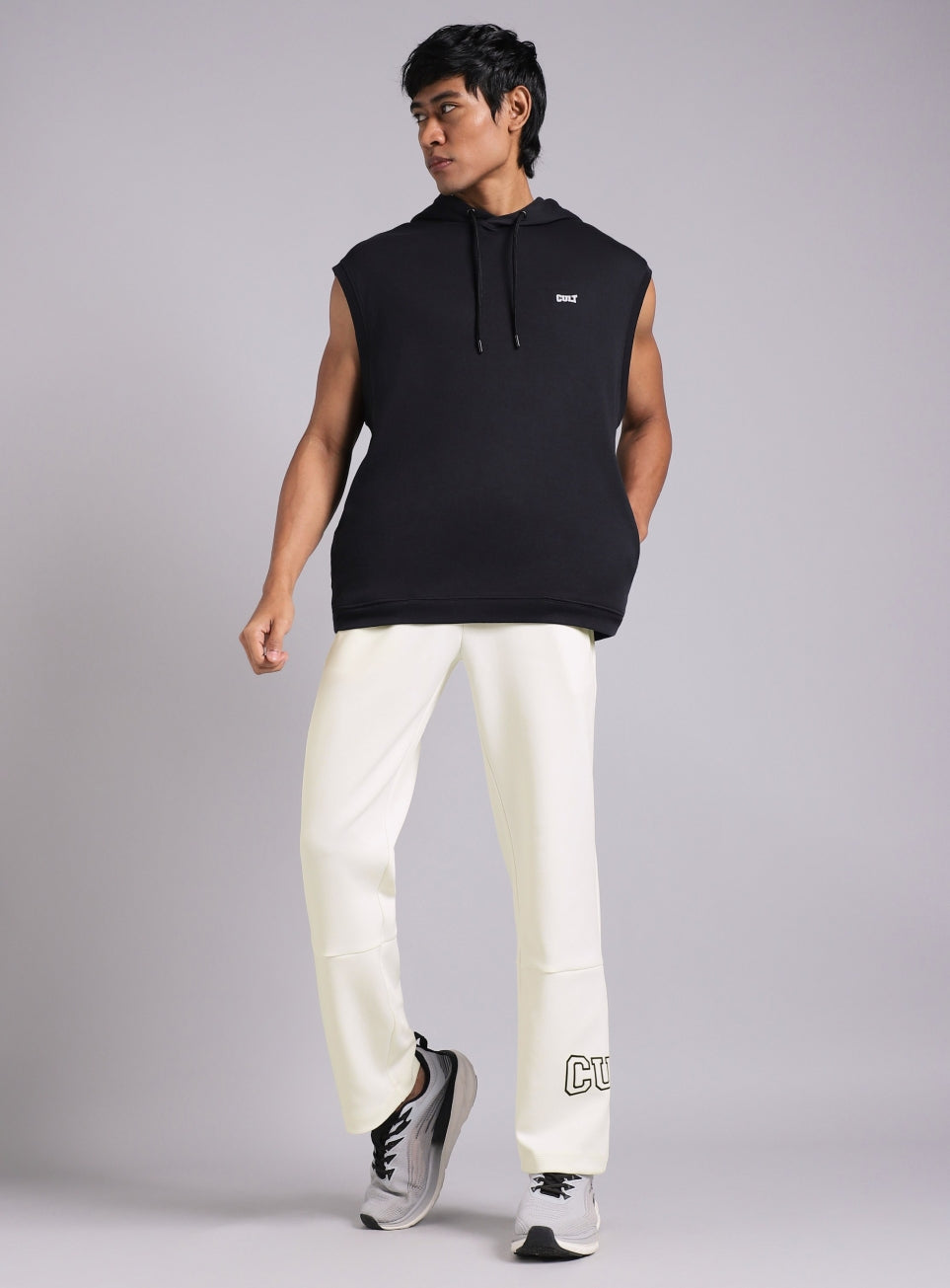 Men's White Cult Fight Club Straight Fit Trackpants