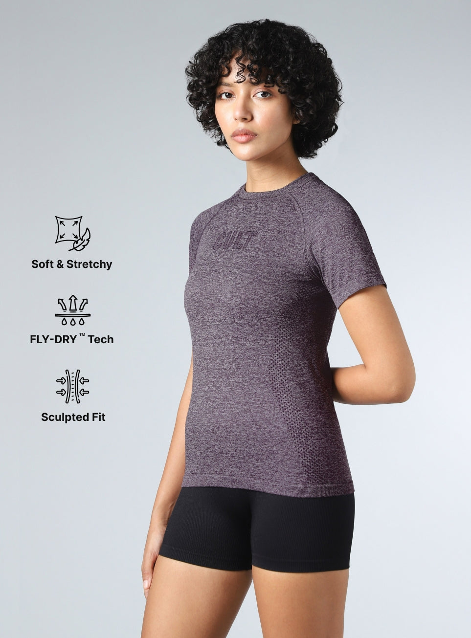 Women's Grey Contour Seamless T-shirt