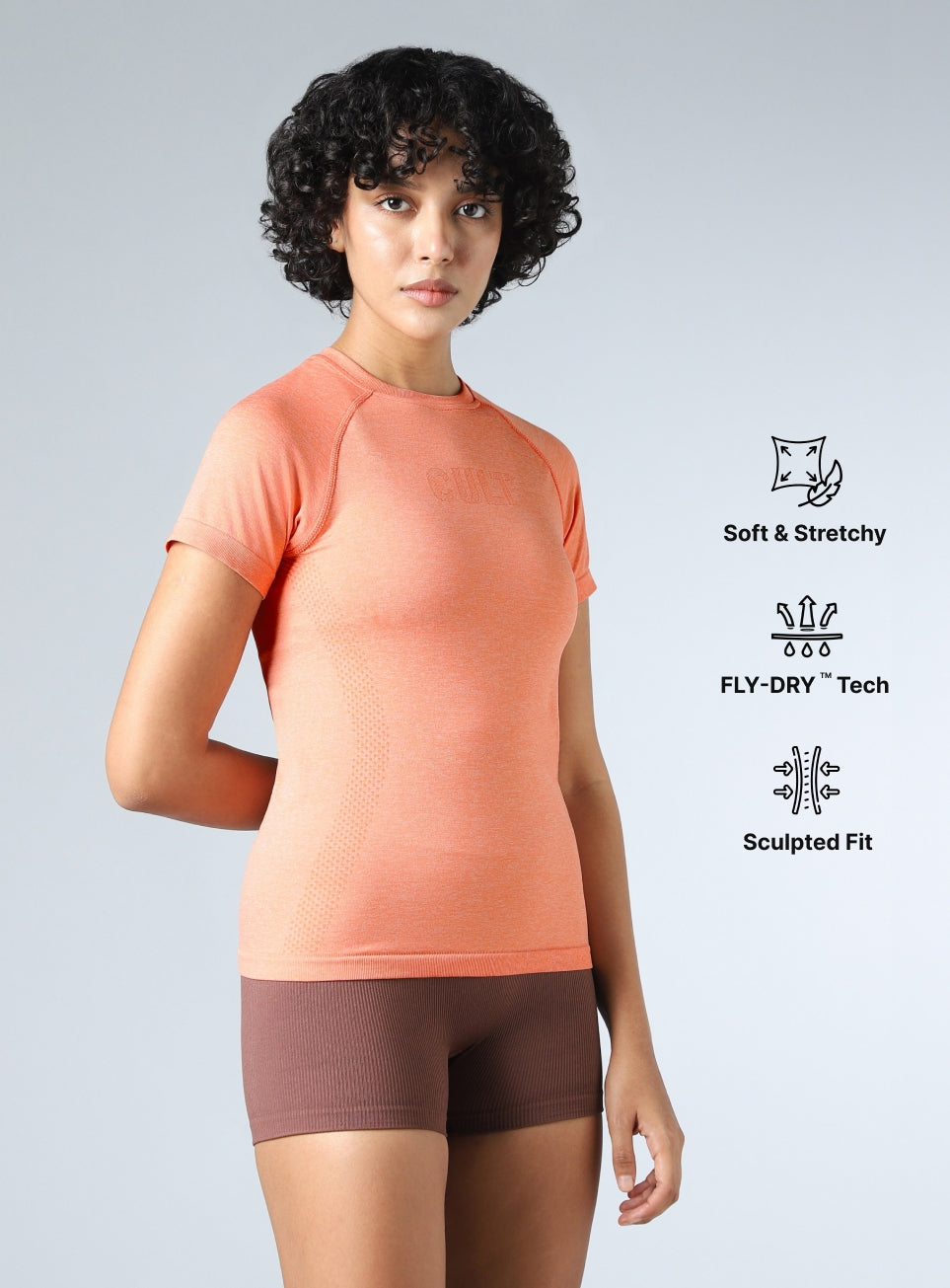 Women's Peach Contour Seamless T-shirt