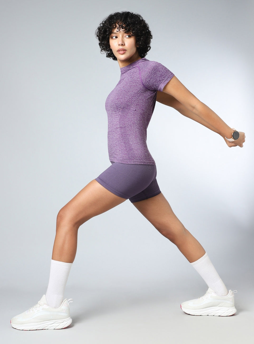 Women's Purple Contour Seamless T-shirt