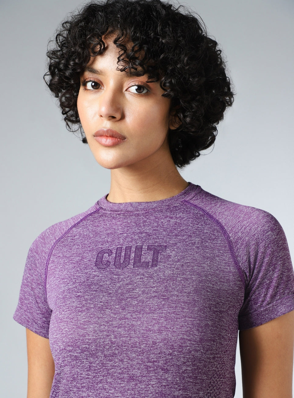 Women's Purple Contour Seamless T-shirt