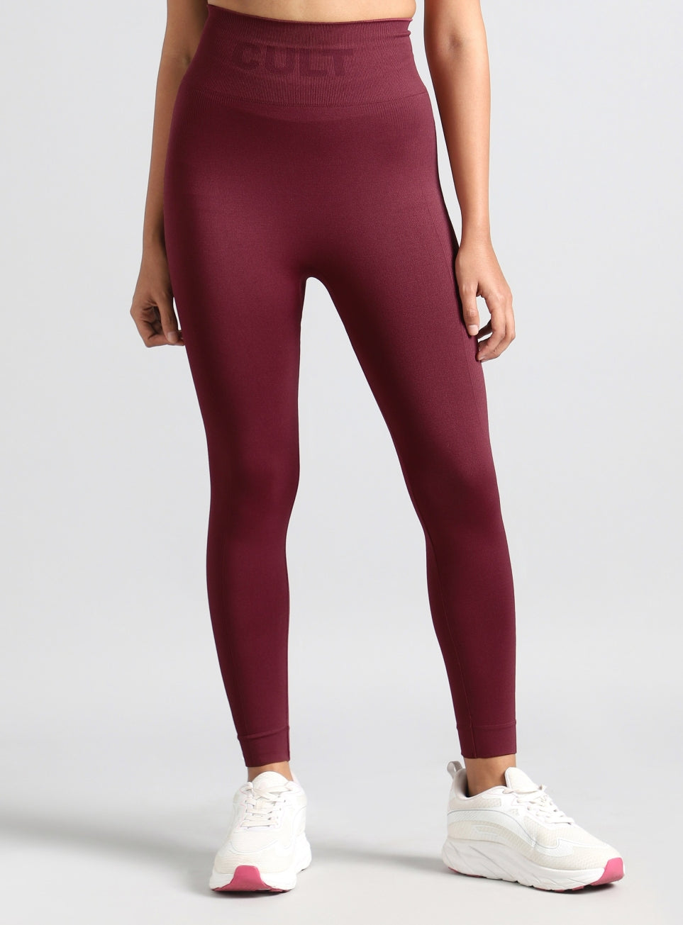 Women's Maroon Swift Form Seamless Tights