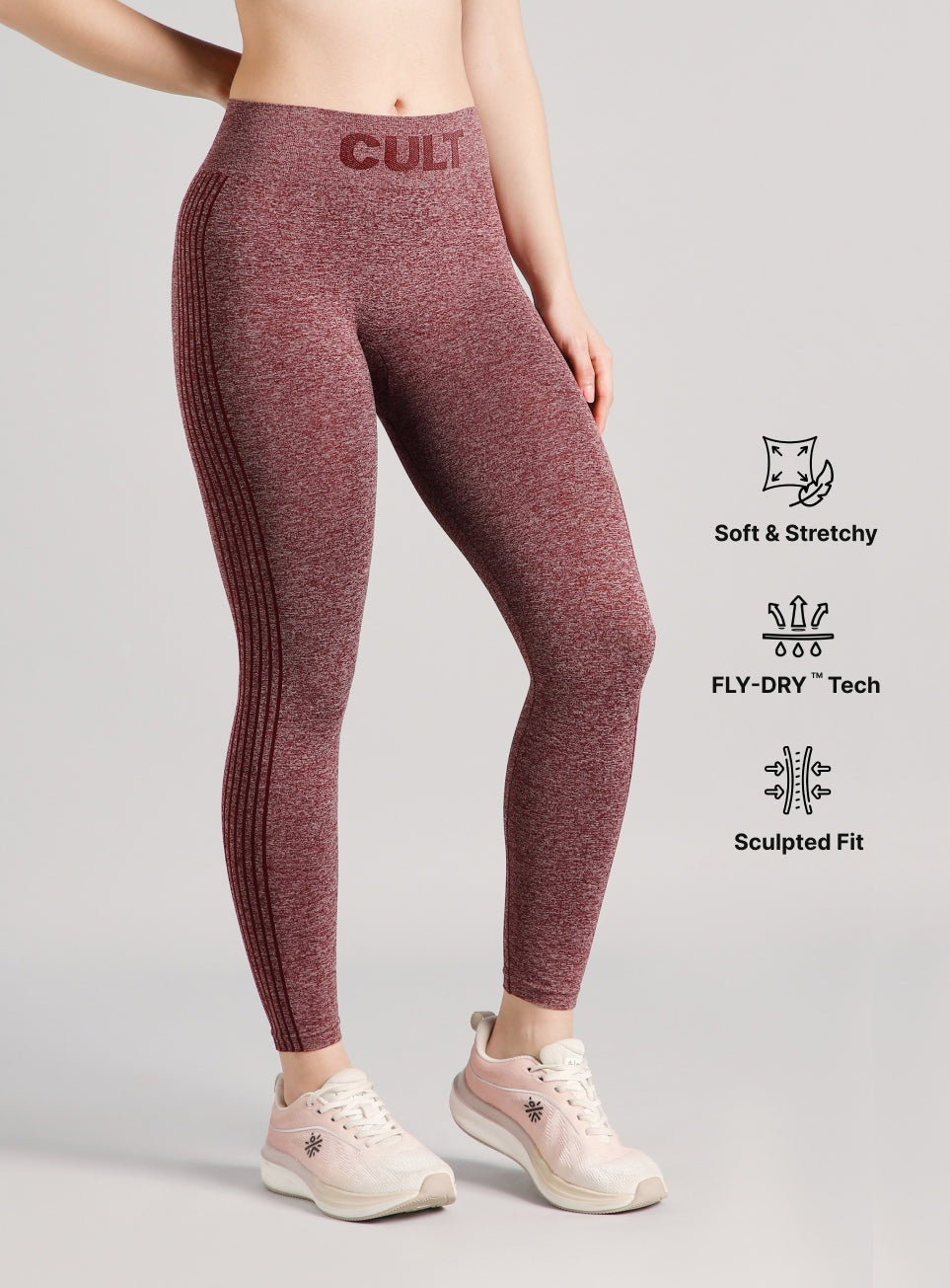 Women's Grey Power Lift Seamless Tights