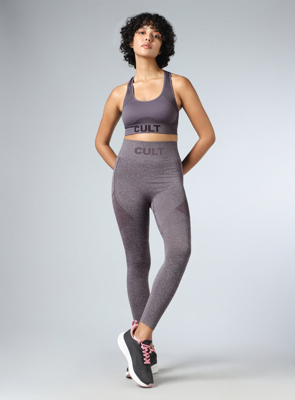 Women's Grey Contour Fit Seamless Tights