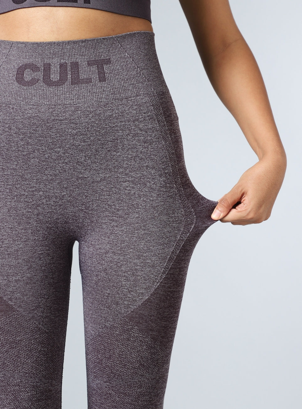 Women's Grey Contour Fit Seamless Tights