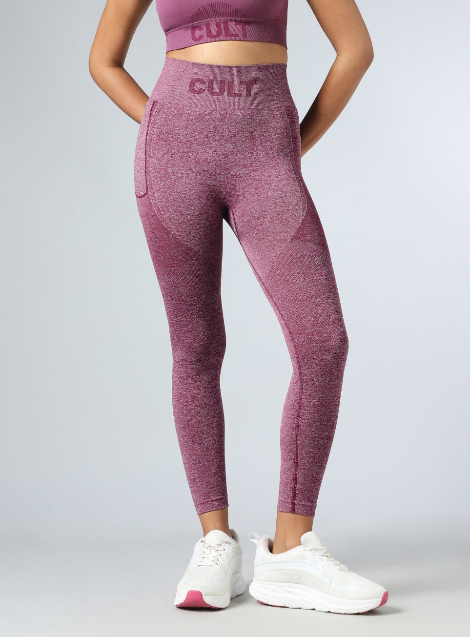 Women's Purple Contour Fit Seamless Tights