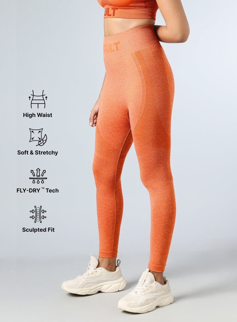 Women's Rust Contour Fit Seamless Tights