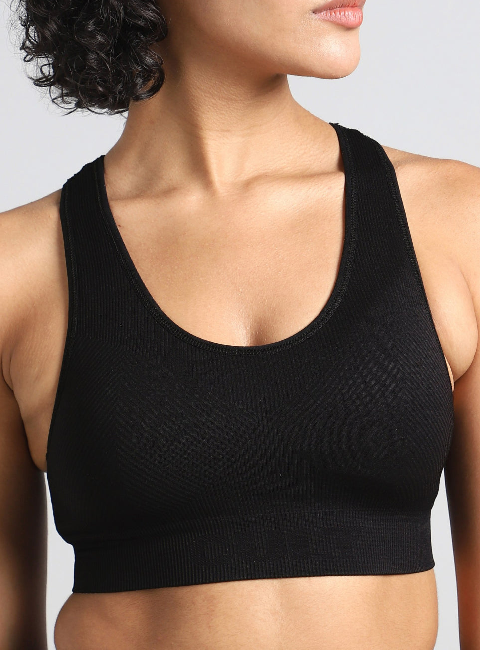 Women's Black Medium Support Seamless Reversible Bra