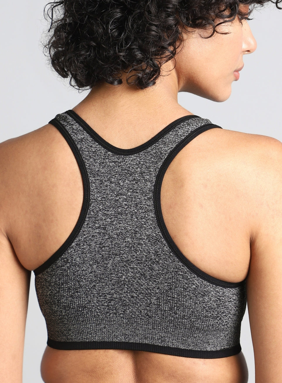 Women's Black Medium Support Seamless Reversible Bra