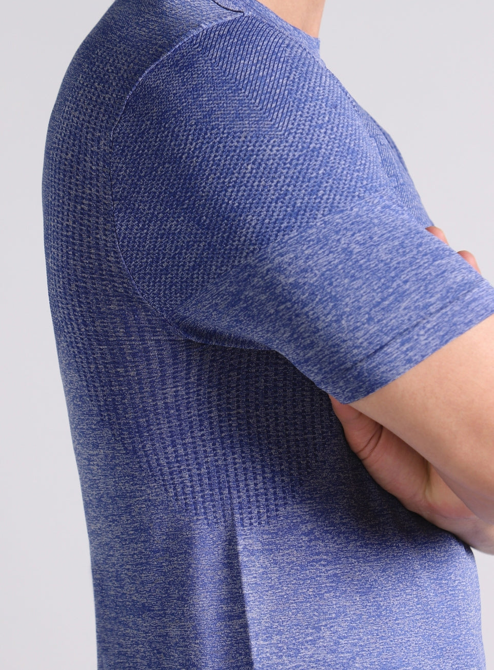 Men's Blue Training Essential Slim Fit Seamless T-shirt