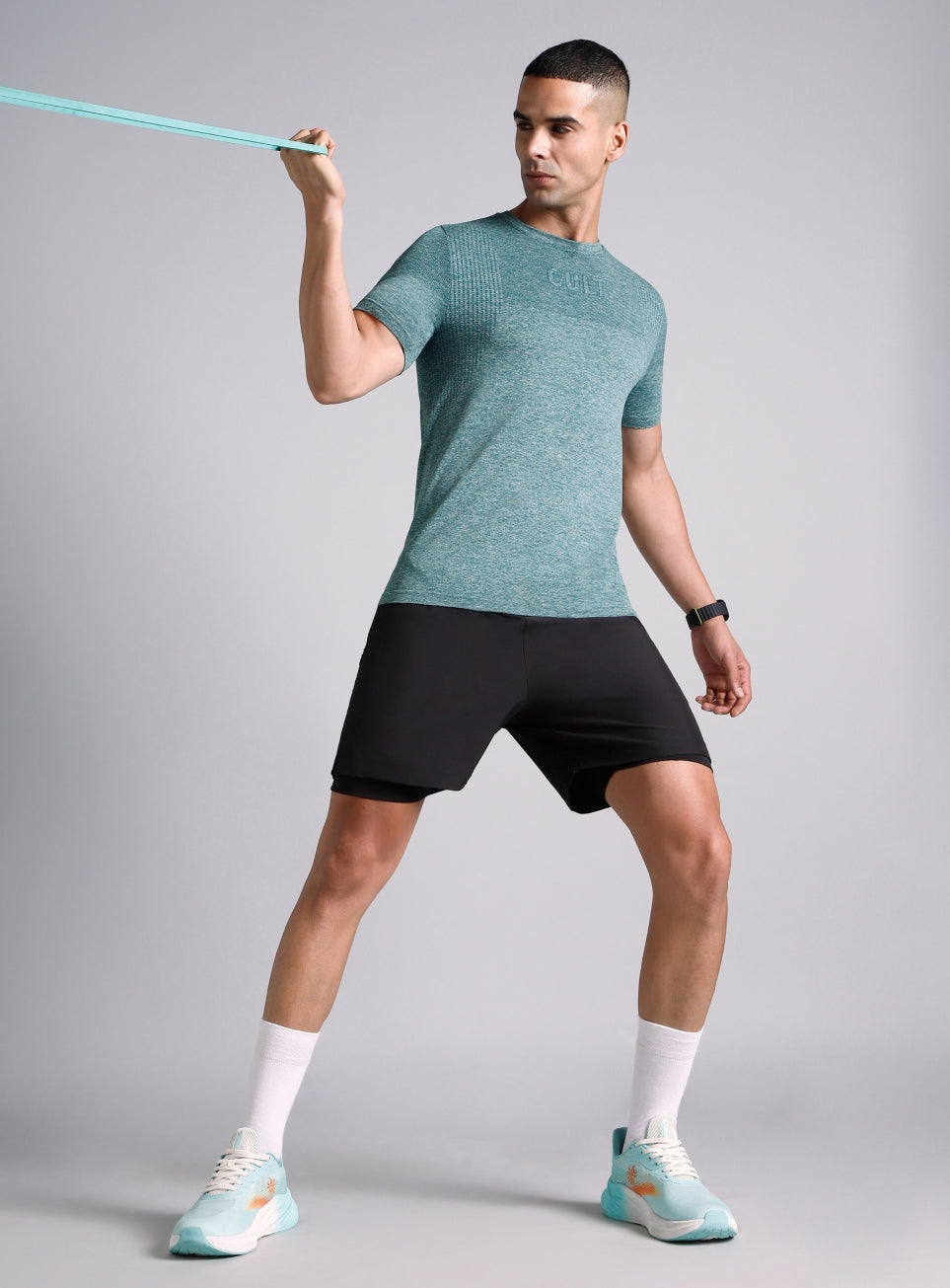 Men's Teal Contour Seamless T-shirt
