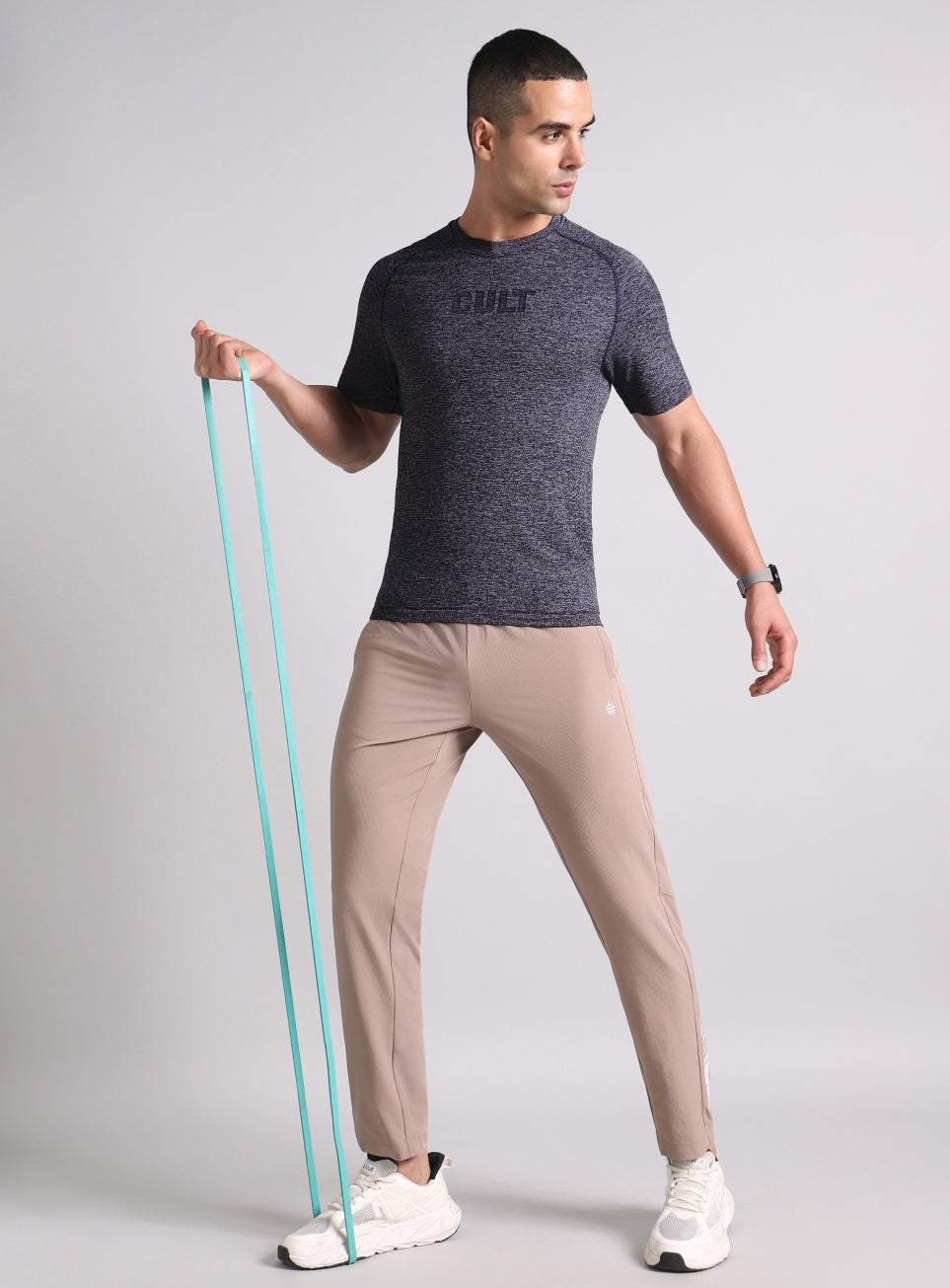 Men's Navy All format Training Slim Fit Seamless T-shirt