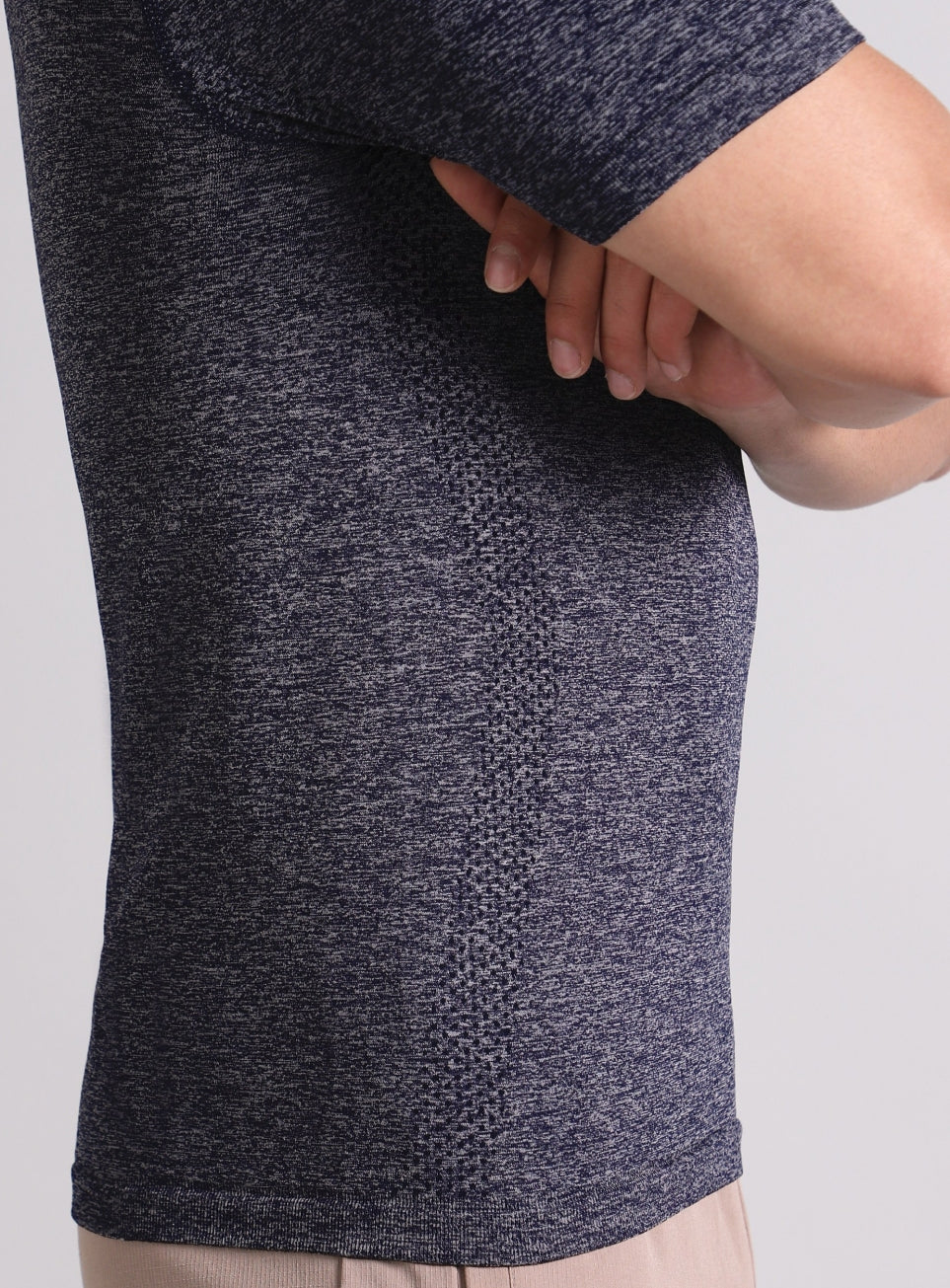 Men's Navy All format Training Slim Fit Seamless T-shirt