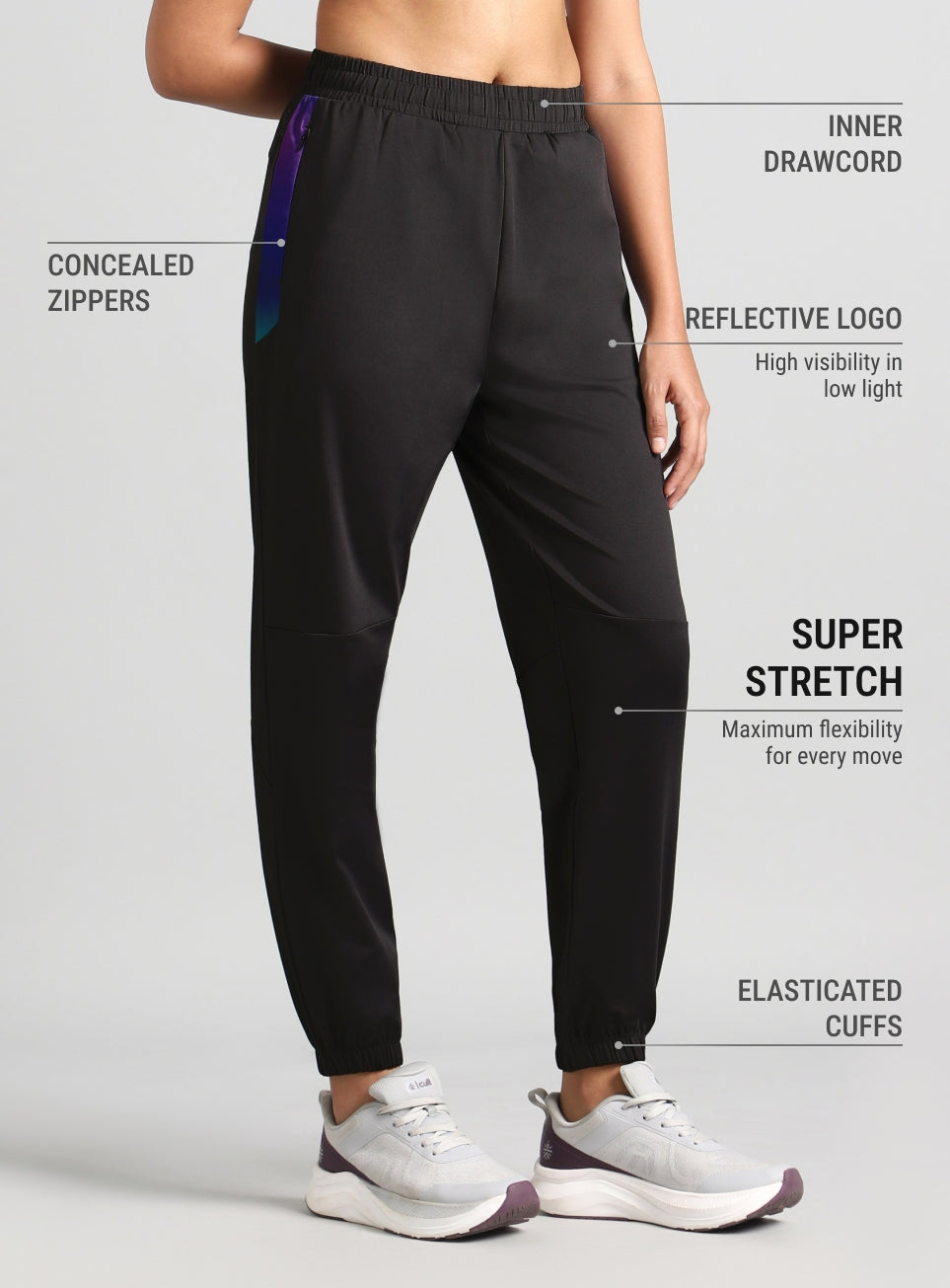 Women's Grey Halo Night Run Joggers
