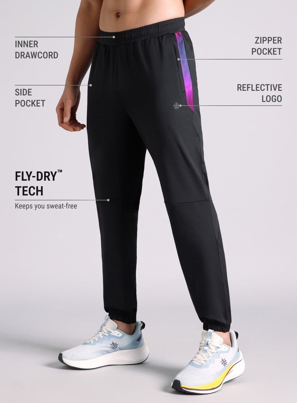 Men's Black Halo Night Run Joggers