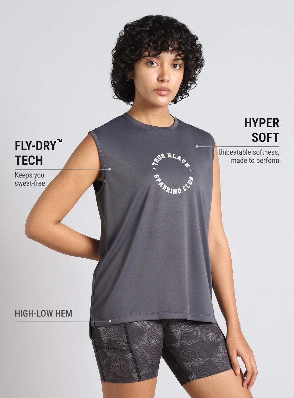 Women's Grey Combat Training Muscle Tank